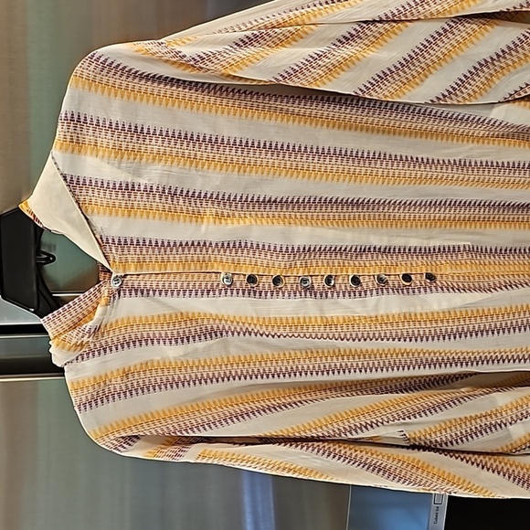 MR TURK by TRINA TURK Robles Caftan ~ Zig Zag Stripe Gauze Shirting S/M NWT - Picture 11 of 16